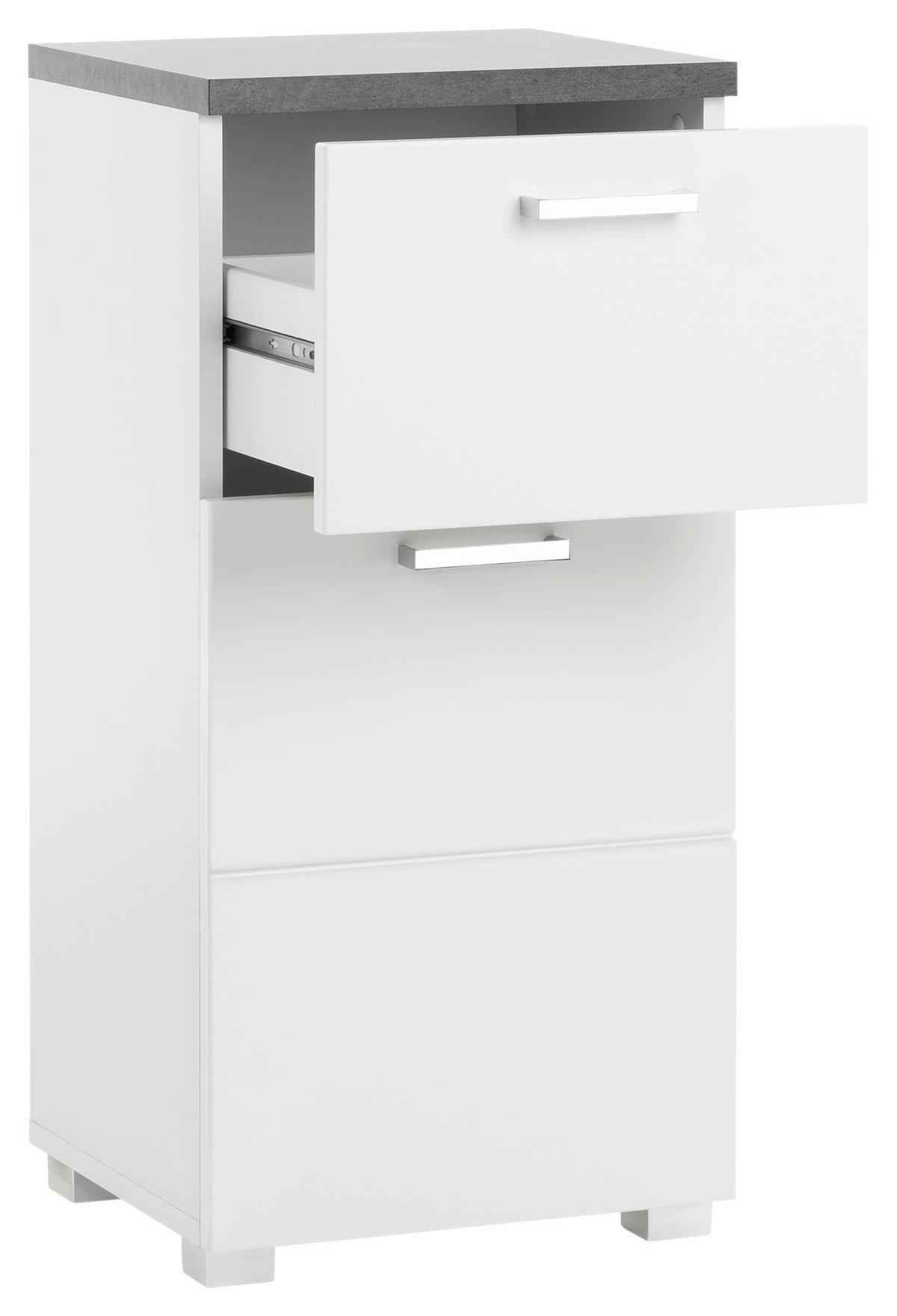 Badkommode Praya Dark Concret Nachbildung weiß Hochglanz B/H/T: ca. 36x73x32 cm Praya - weiß (36,00/73,00/32,00cm)