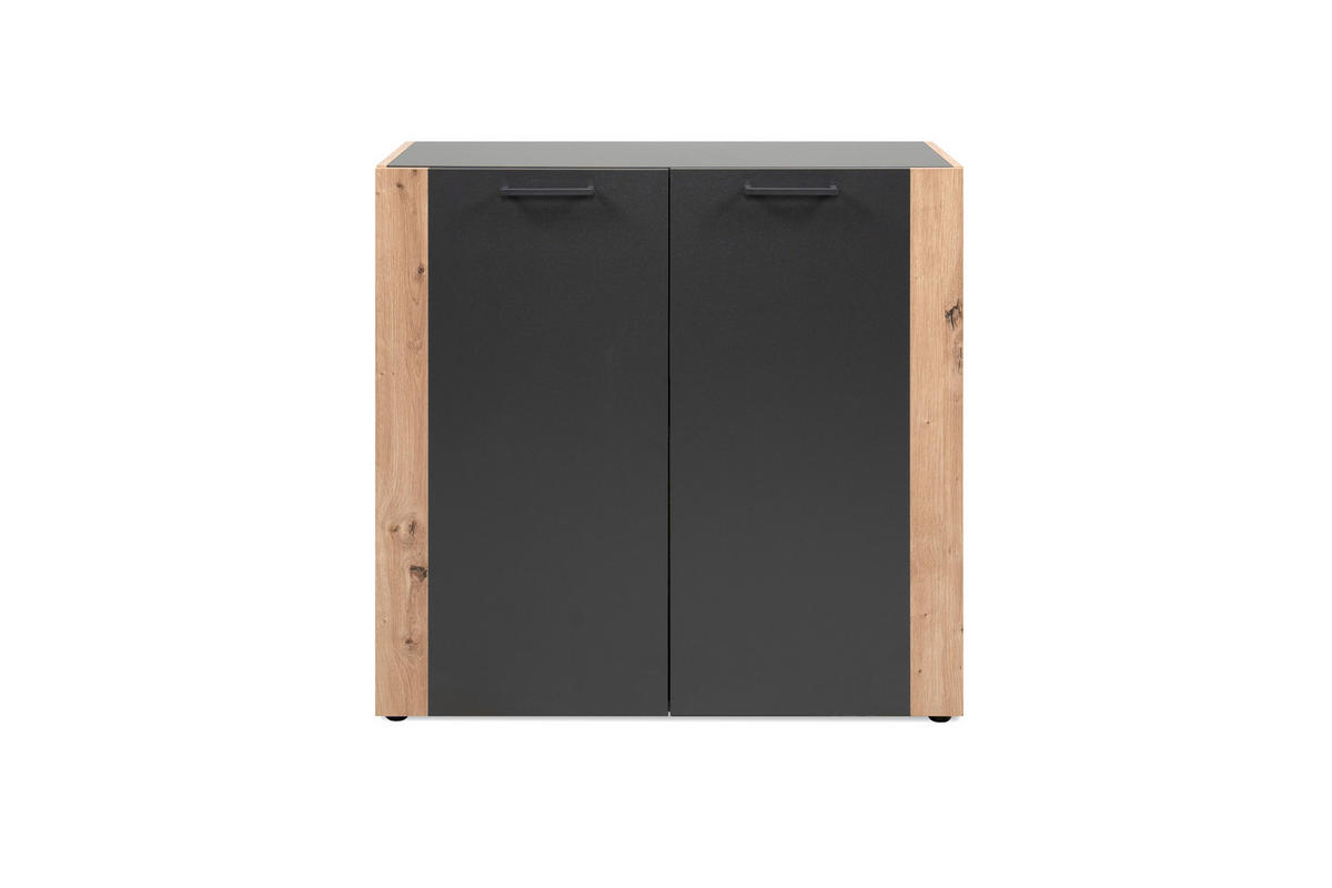 Kommode Cento anthrazit Eiche Artisan Oak Nachbildung B/H/T: ca. 89x83x35 cm Cento - Eiche/anthrazit (89,00/83,00/35,00cm)