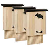 PawHut Tier-Zubehör natur Holz B/H/L: ca. 6x25x37,5 cm Fledermauskasten - natur (37,50/6,00/25,00cm) - PawHut