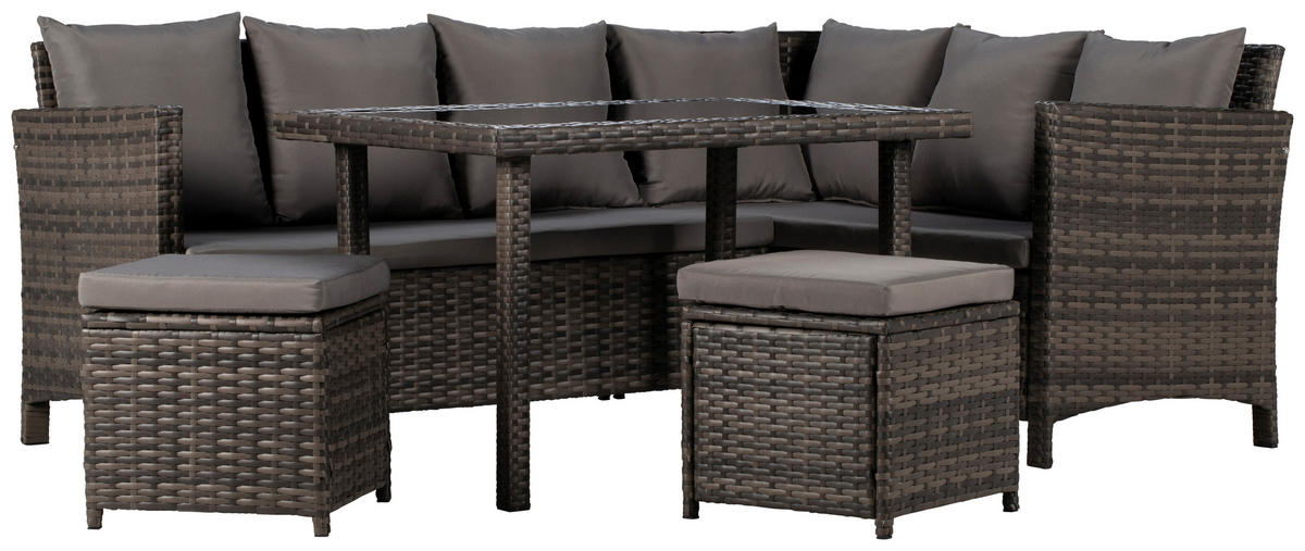 Gartensitzgruppe Sunny anthrazit Polyrattan Sunny - anthrazit/grau