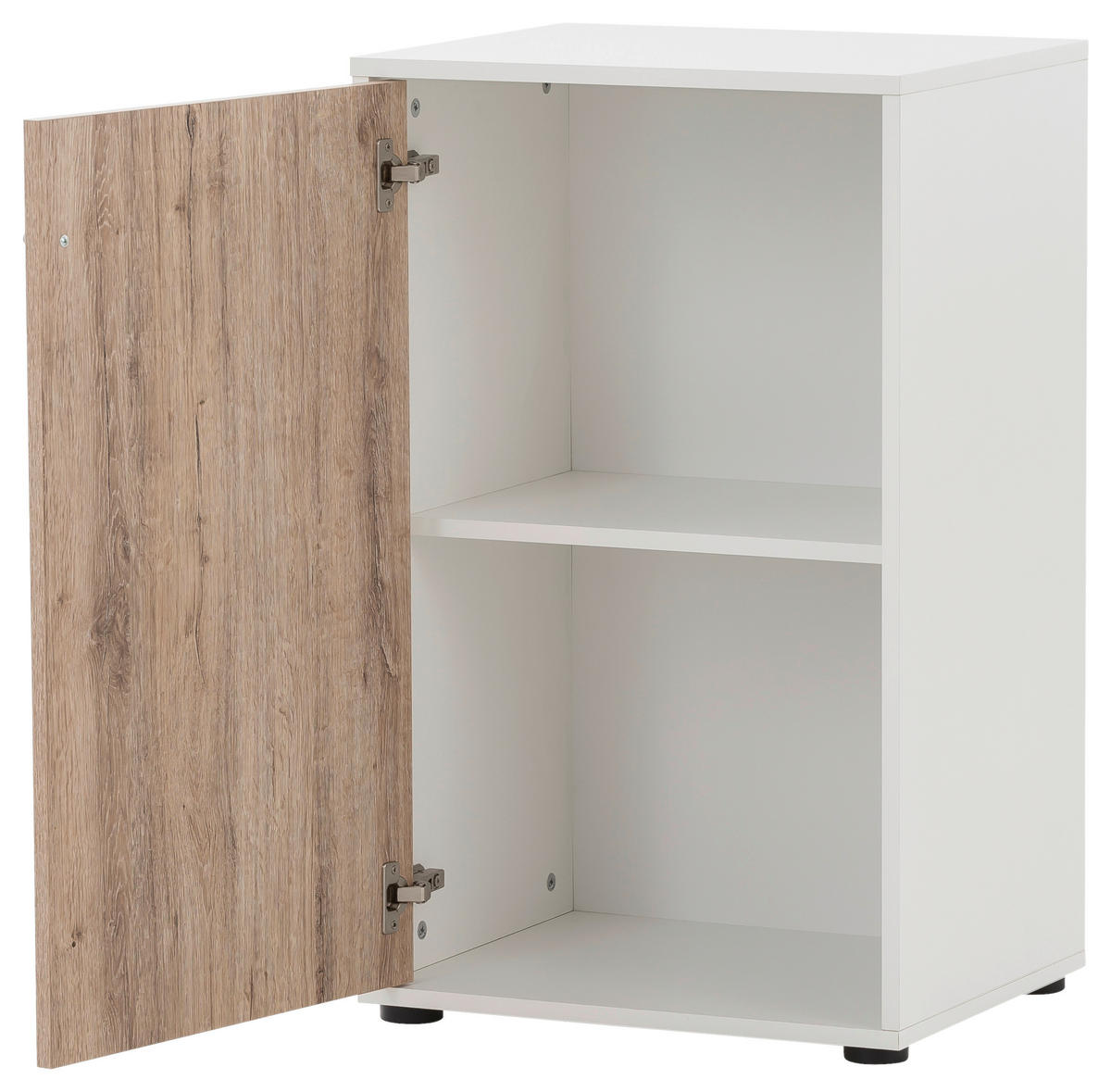 Midischrank Serie 400 perlweiß Optik Wildeiche Nachbildung B/H/T: ca. 50,9x83,6x41 cm Serie 400 - (50,90/83,60/41,00cm) - Möbelpartner