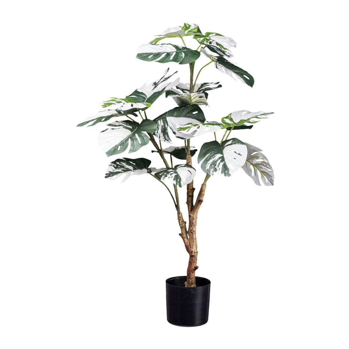 Kunstpflanze Monstera Deliciosa Variegata weiß Kunststoff B/H/L: ca. 21x85x21 cm Monstera Deliciosa Variegata - weiß/grün (21,00/21,00/85,00cm)