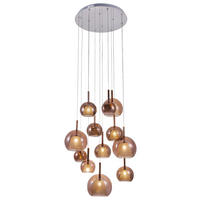SPOT Light Pendelleuchte BELLEZIA silber Kupfer Chrom Kupfer H/D: ca. 150x60 cm null 12 Brennstellen Bellezia - Kupfer/silber (60,00/150,00cm) - SPOT Light