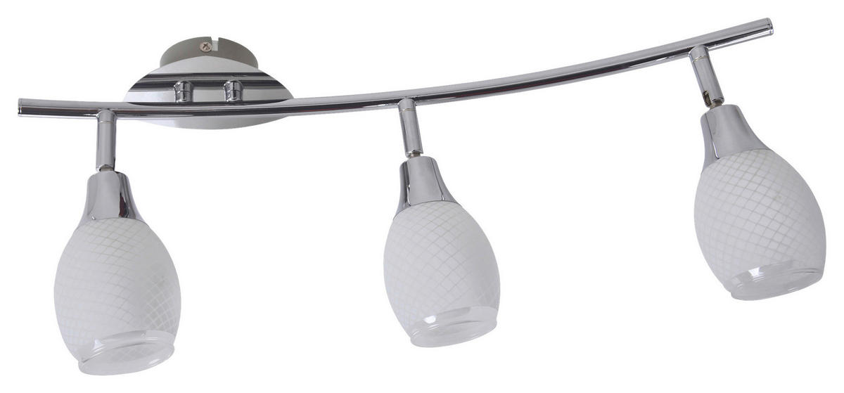 Näve Leuchten Spotschiene 1175042 Chrom Glas Metall B/H/T: ca. 9x12,5x52 cm 3 Brennstellen Rom - Chrom (9,00/12,50/52,00cm) - Näve Leuchten