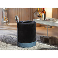 Inter Link Hocker Osame schwarz blau MDF Samtoptik B/H/T: ca. 38x43x33 cm Osame - blau/schwarz (38,00/43,00/33,00cm) - Inter Link