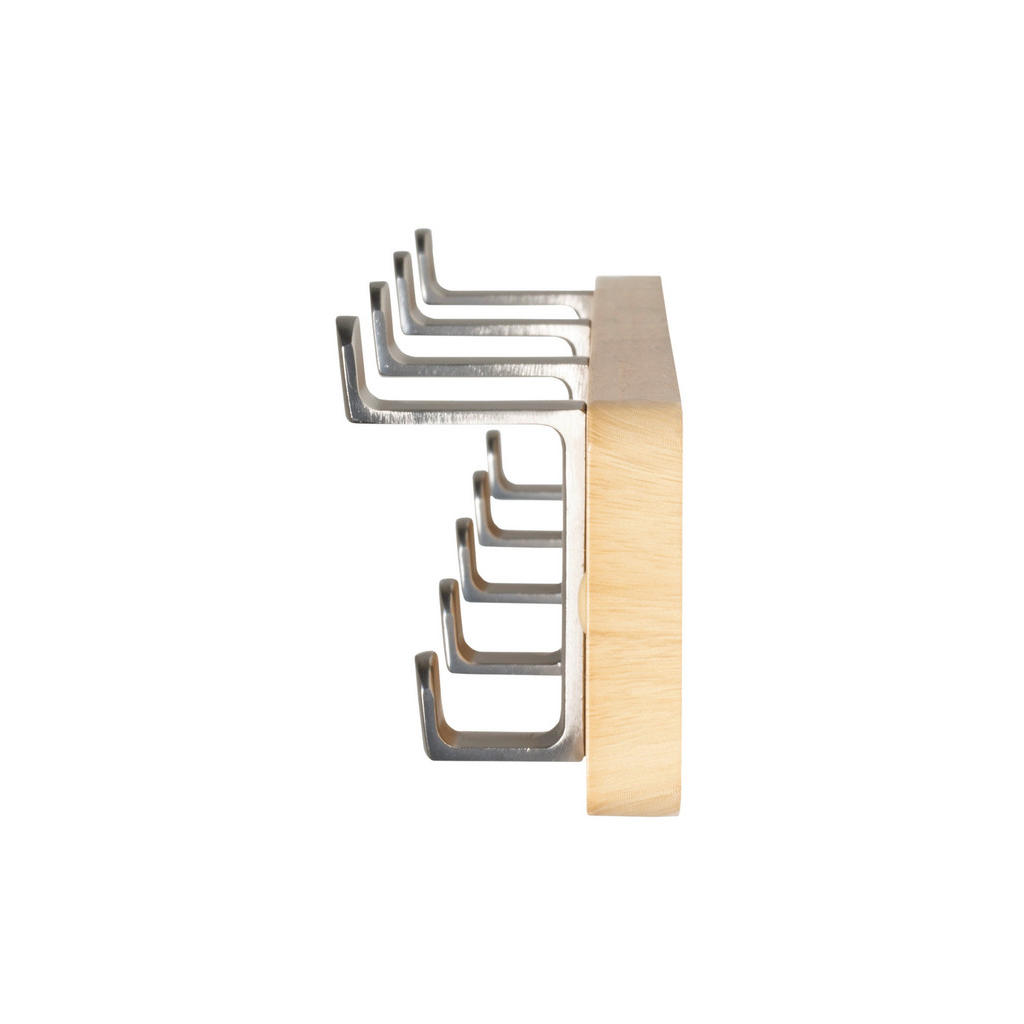 Thumbnail - Garderobenleiste Eiche hell Nachbildung Edelstahl Optik B/H/T: ca. 45x7x6 cm