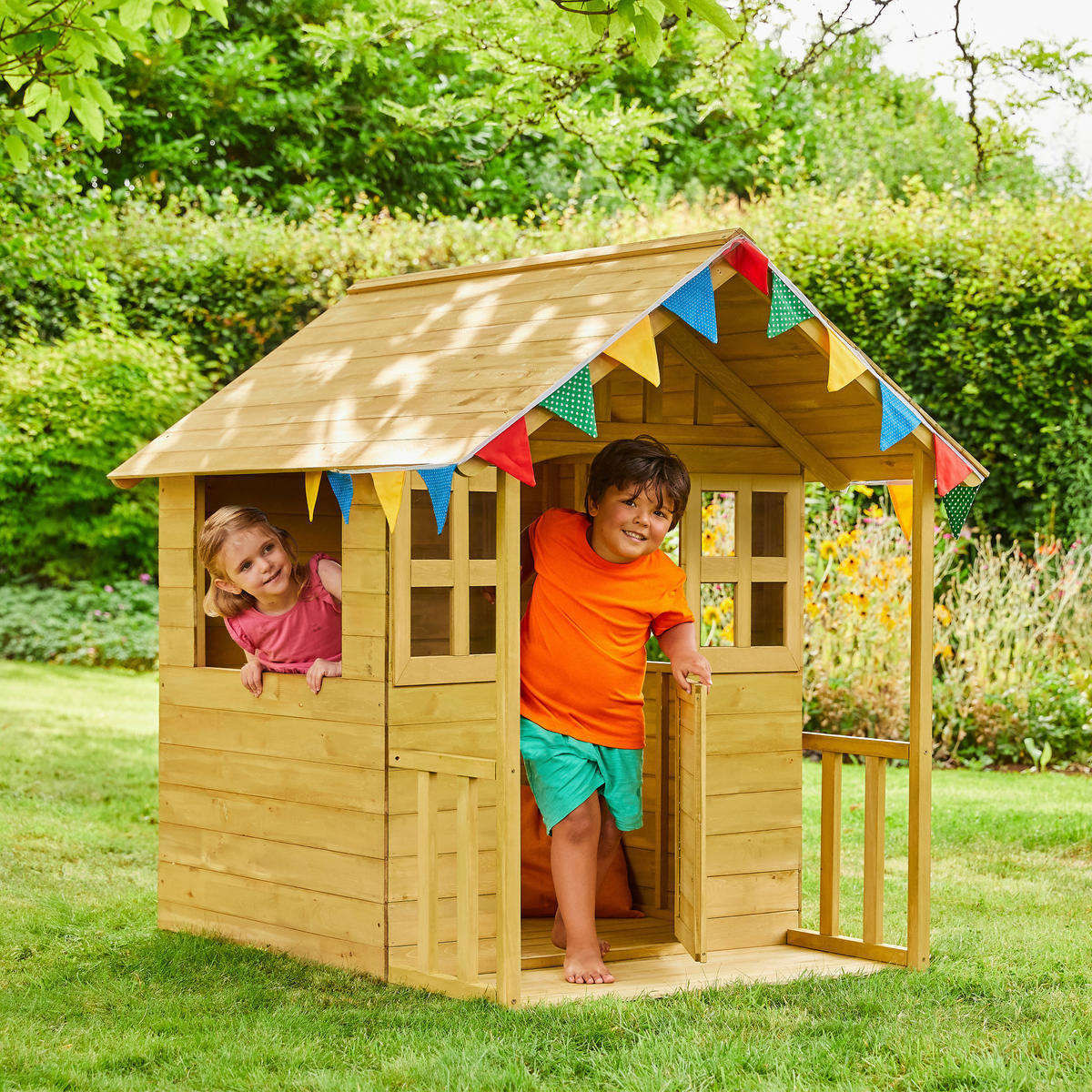 Zwerkules Spielhaus Villa natur B/H/L: ca. 121x140x137 cm Villa - natur (137,00/121,00/140,00cm) - Zwerkules