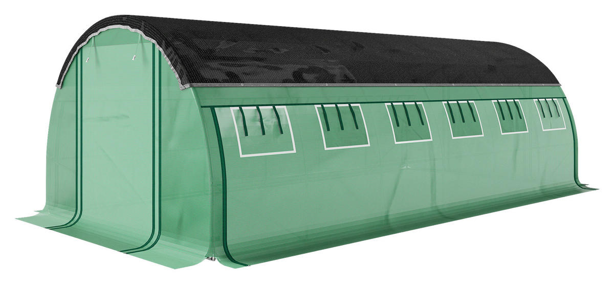 Outsunny Folientunnel B/H/L: ca. 300x198x600 cm Folientunnel - grün (600,00/300,00/198,00cm) - Outsunny