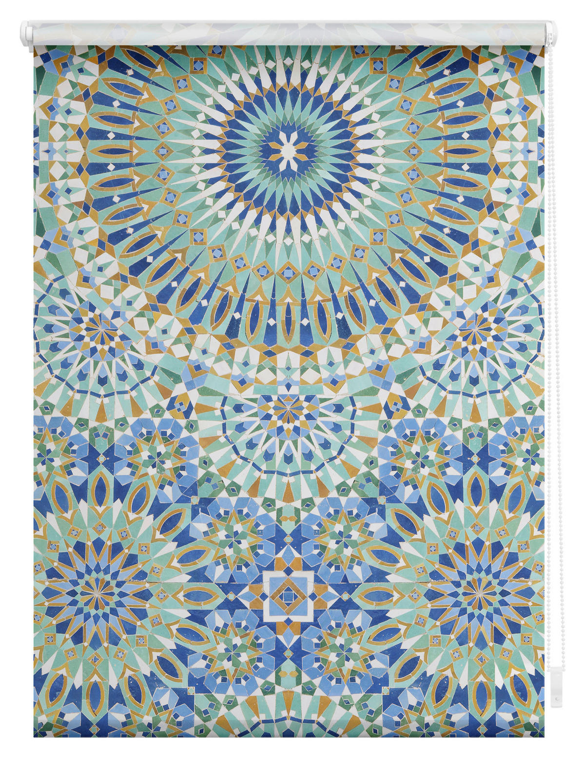 Verdunkelungsrollo Orientalisch blau B/L: ca. 100x150 cm Orientalisch - blau/grün (100,00/150,00cm) - LICHTBLICK