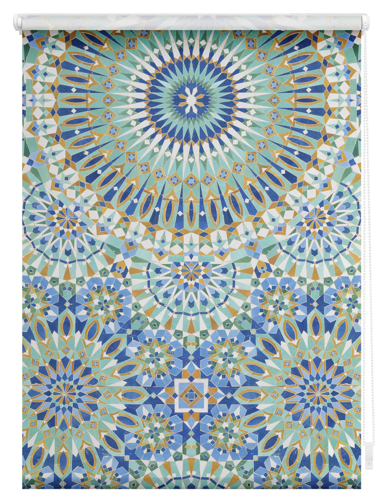 Thumbnail - Verdunkelungsrollo Orientalisch blau B/L: ca. 70x150 cm