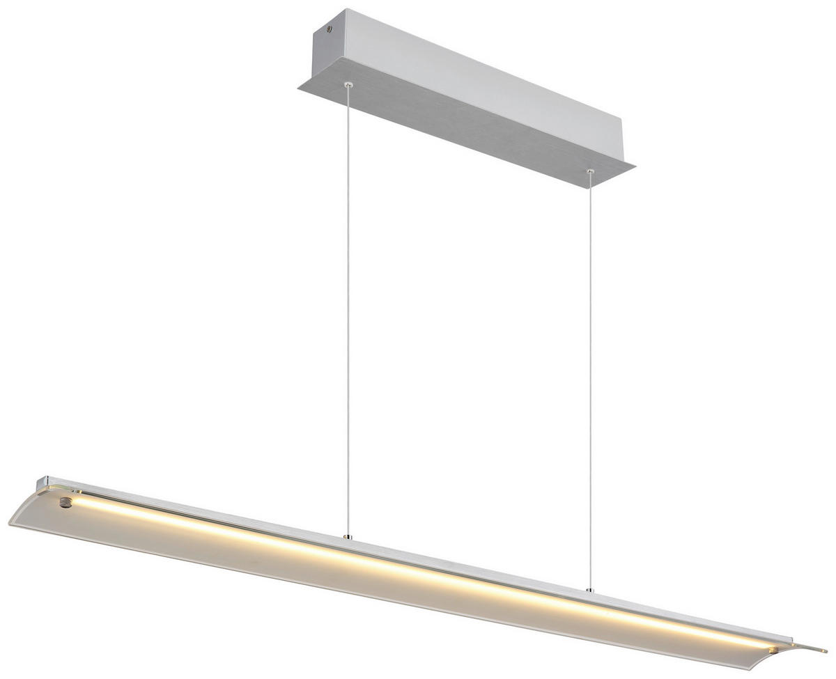 GLOBO LED-Pendelleuchte transparent silber Glas Aluminium B/H/T: ca. 12x150x100 cm MURIELLA - transparent/silber (12,00/150,00/100,00cm) - GLOBO