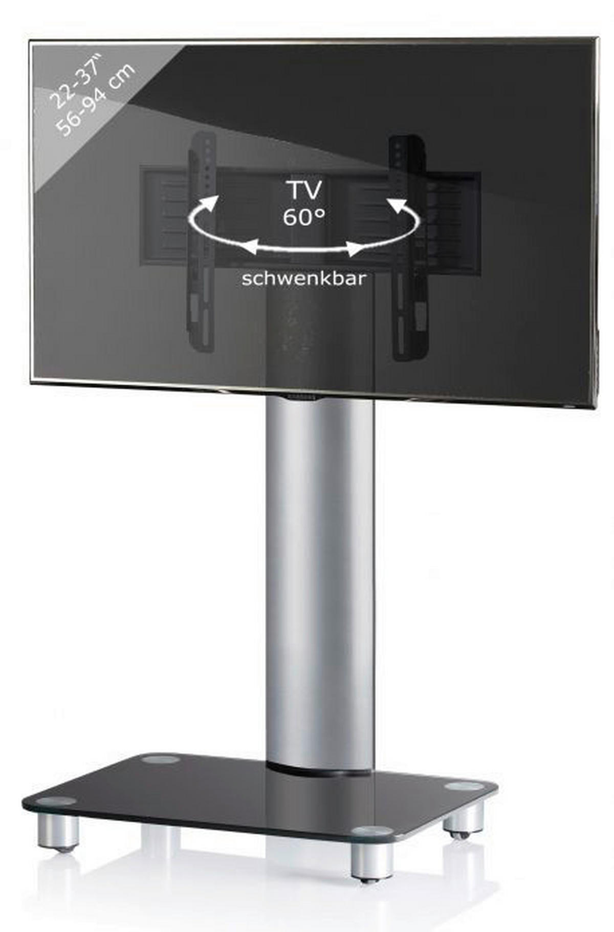 VCM TV-Standfuß TV-Standfuß TV-Standfuß "Bilano Silber" - (60,00/100,00/44,00cm) - VCM