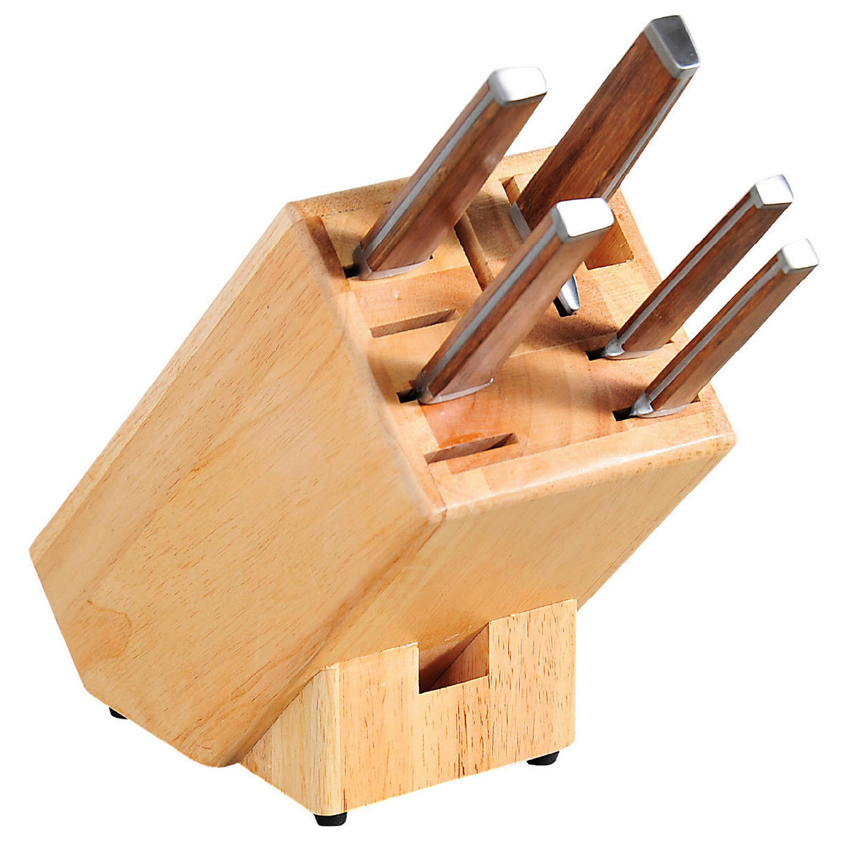 Kesper Messerblock natur Holz 1 tlg. Messerblock_mit_Fächern - natur (12,00/12,00/26,00cm) - Kesper