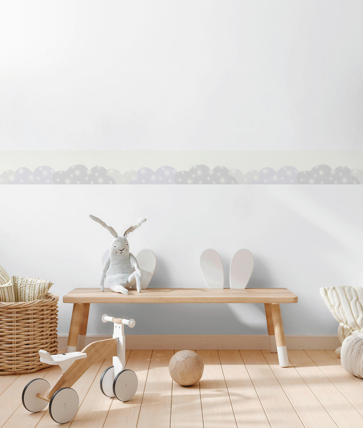 A.S.Création Bordüre blau grau weiß B/H/D: ca. 17x500x6,8 cm Bordüre_selbstklebend - blau/weiß (6,80/500,00cm) - A.S.Creation