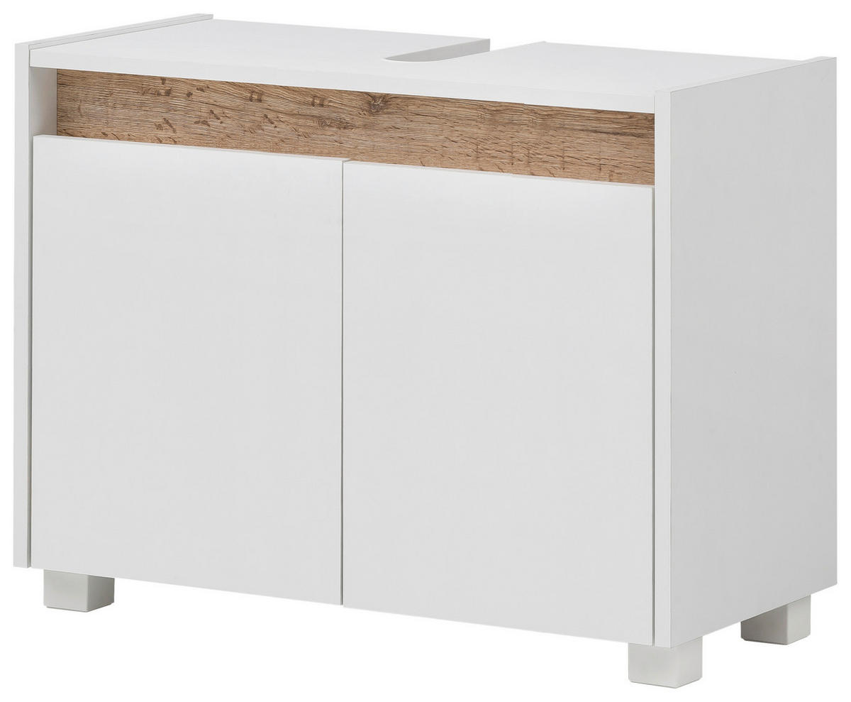 Waschbeckenunterschrank Cosmo perlweiß Optik B/H/T: ca. 80x54,6x33 cm Cosmo - (80,00/54,60/33,00cm) - Möbelpartner