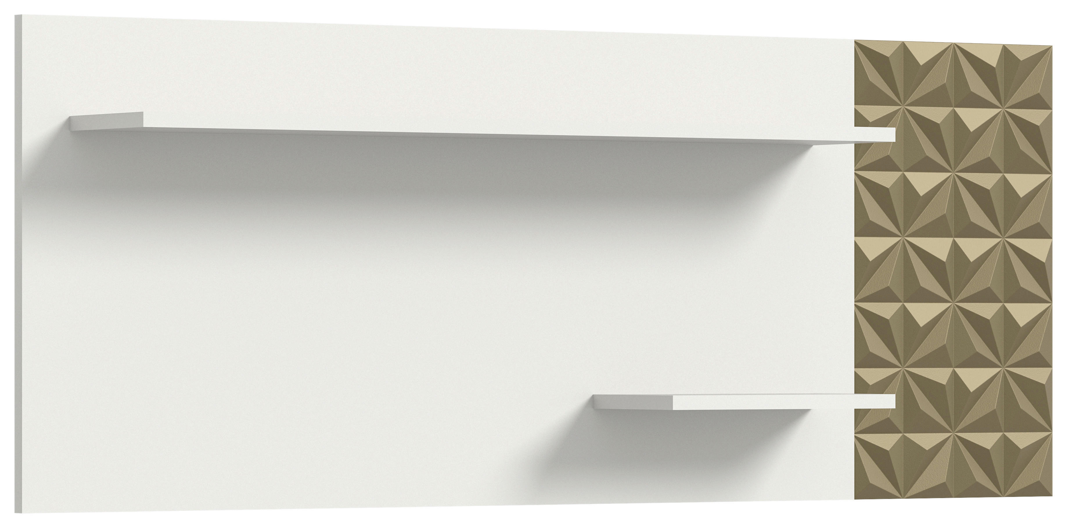 Wandboard Prisma weiß gold Optik B/H/T: ca. 140x53x17 cm Prisma - gold/weiß (140,00/53,00/17,00cm)