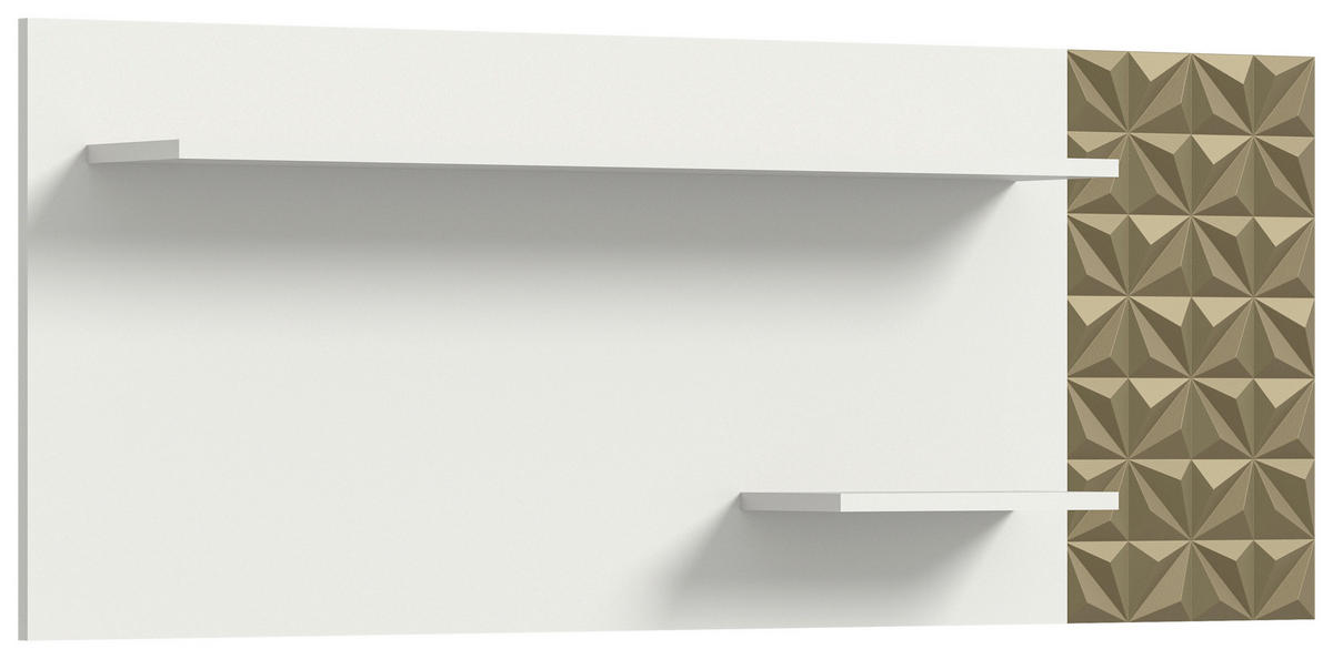 Wandboard Prisma weiß gold Optik B/H/T: ca. 140x53x17 cm Prisma - gold/weiß (140,00/53,00/17,00cm)