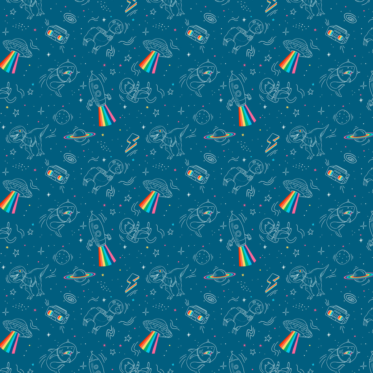 UGEPA Vliestapete Weltall blau B/L: ca. 53x1005 cm Vliestapete_M36801 - blau (53,00/1005,00cm) - UGEPA