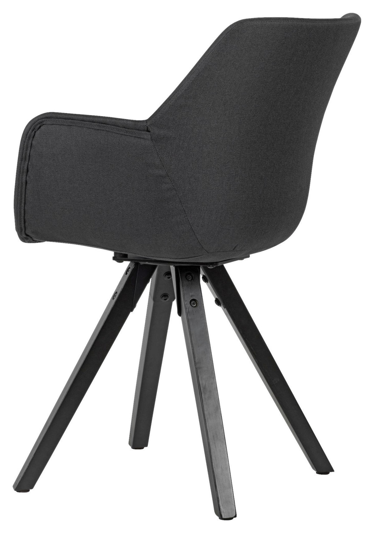 Stuhl anthrazit schwarz Stoff Echtholz B/H/T: ca. 54x85x58 cm Esszimmerstuhl - schwarz/anthrazit (54,00/85,00/58,00cm) - Wohnling