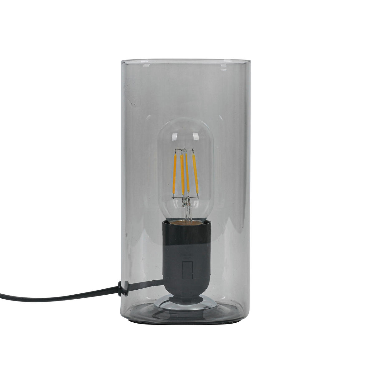 Nolo Tischleuchte Paige Rauch Glas B/H/L: ca. 9,5x20x9,5 cm E27 1 Brennstellen Paige - Rauch (9,50/9,50/20,00cm) - Nolo