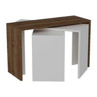 Beistelltisch 3er-Set. Cango weiß walnuss Nachbildung Spanplatte B/H/T: ca. 80x45x30 cm 3er-Set. Cango - weiß/walnuss (80,00/45,00/30,00cm) - moebel17