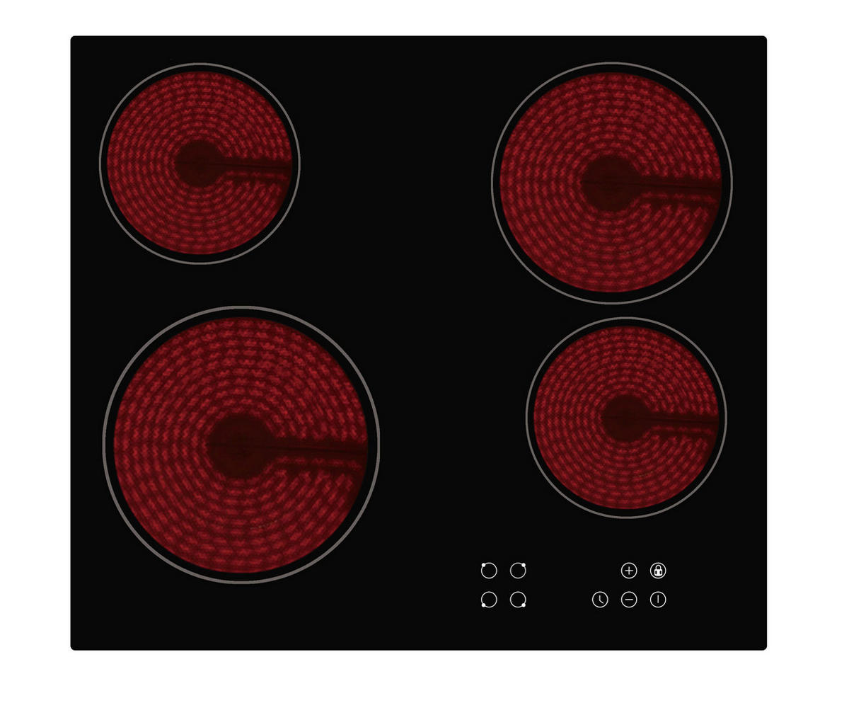 Mican Glaskeramikkochfeld CKA4Z schwarz Schwarzglas B/H/T: ca. 58x5x51 cm CKA4Z - schwarz (58,00/5,00/51,00cm) - Mican