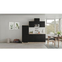 Küchenblock Capri schwarz matt B/H/T: ca. 210x226x60 cm Capri - schwarz/Oak (210,00/226,00/60,00cm) - Flex-Well