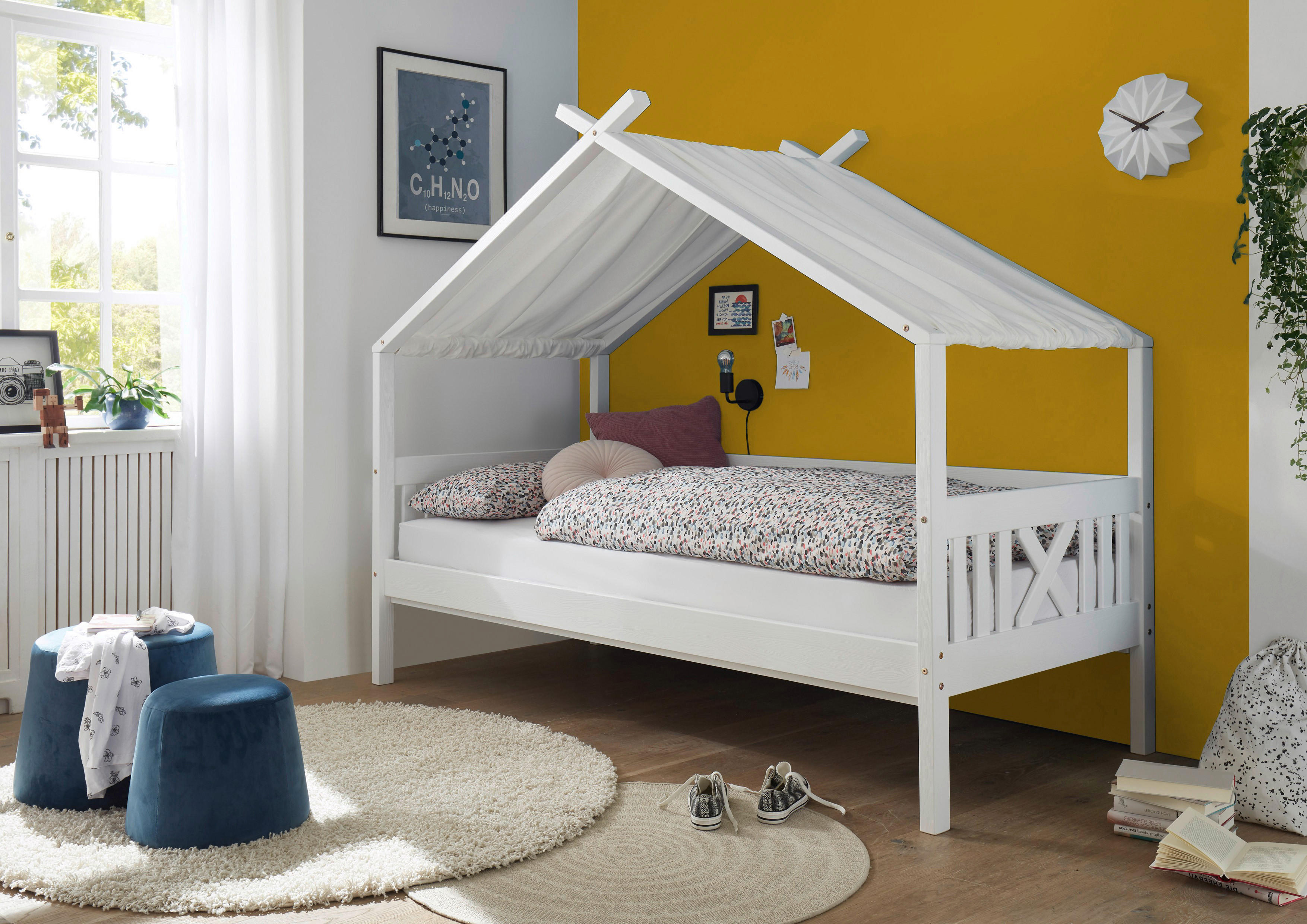 Himmelbett Susa kiefer weiß Liegefläche B/L: ca. 90x200 cm Susa - kiefer/weiß (207,00/170,00/98,00cm)