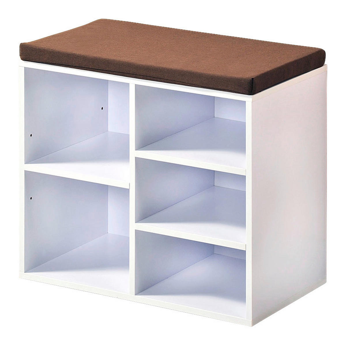 Kesper Schuhschrank weiß Holz B/H/L: ca. 48x29,5x51,5 cm Schuhregal_mit_Sitzkissen - weiß (51,50/48,00/29,50cm) - Kesper