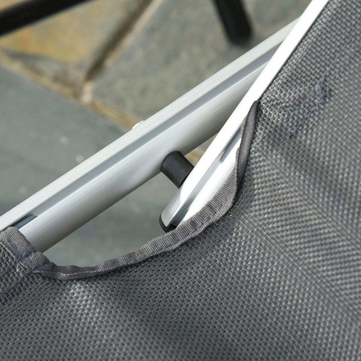 Outsunny Gartenliege grau Aluminium B/H/L: ca. 60x76x165 cm Gartenliege - grau (165,00/60,00/76,00cm) - Outsunny