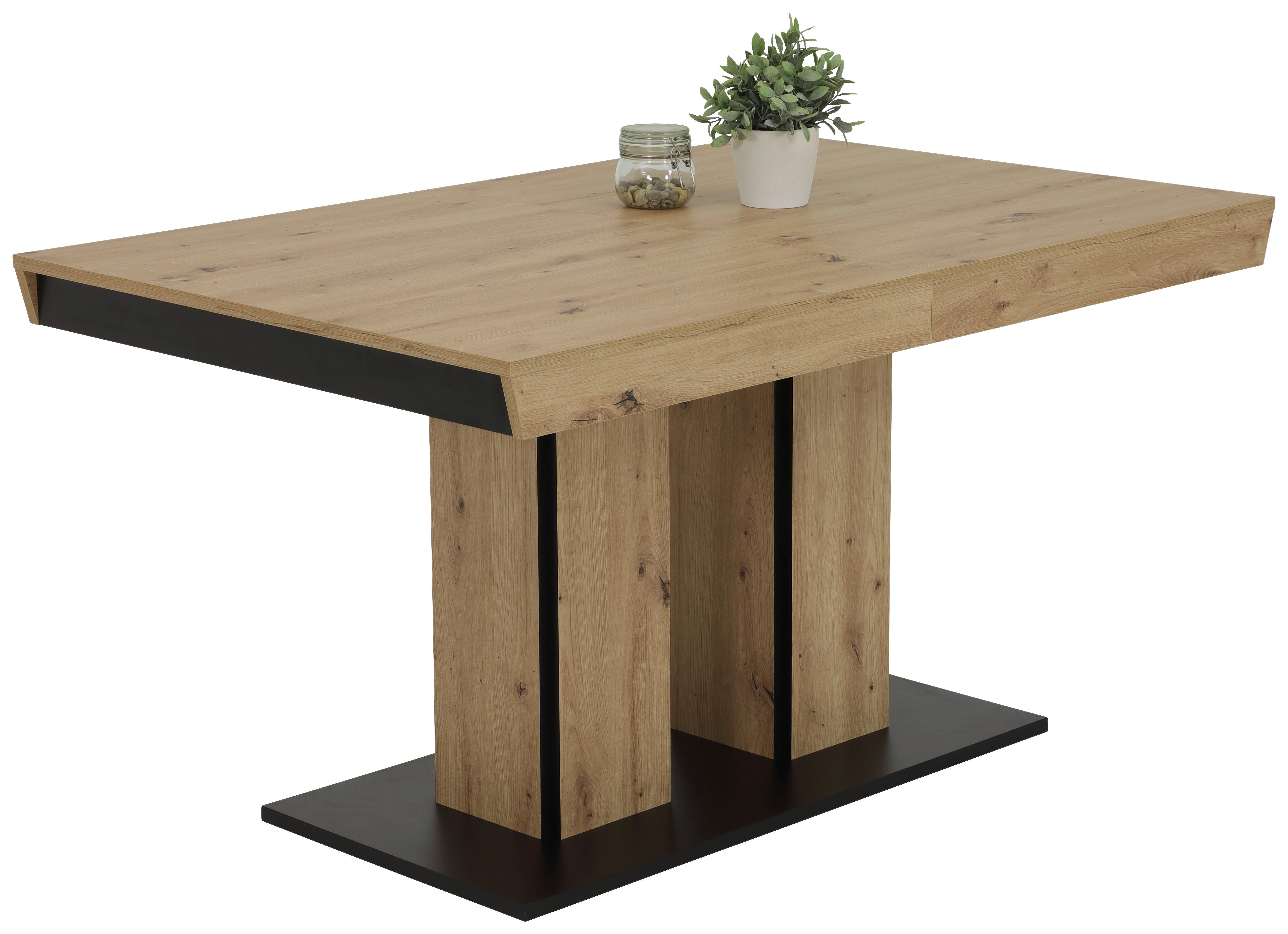 Esstisch AGNES T Eiche Artisan Optik B/H/T: ca. 140x76x90 cm AGNES T - Eiche/schwarz (140,00/76,00/90,00cm) - Hela