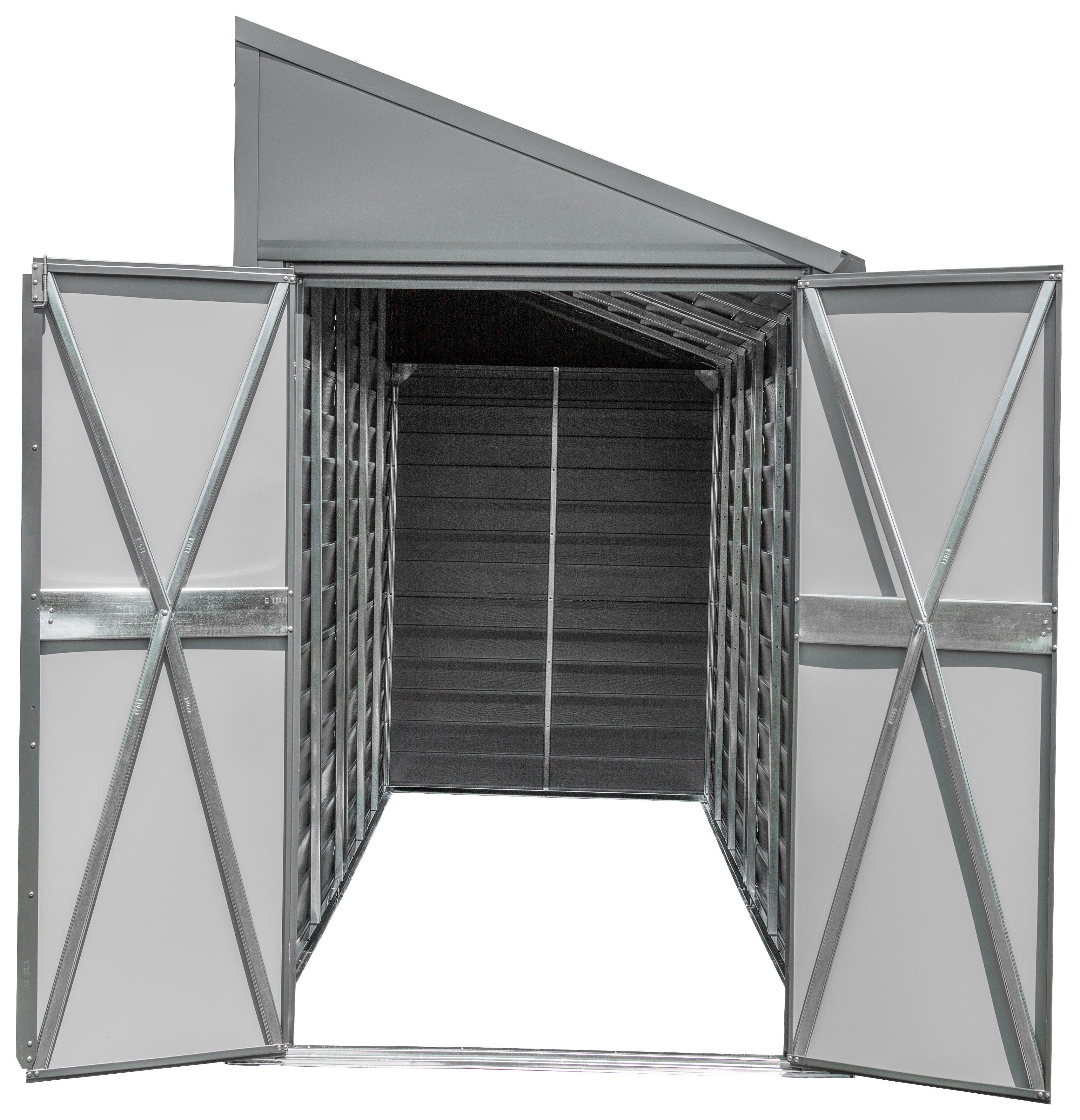 Spacemaker Anlehngerätehaus 4x10 grau B/H/T: ca. 295x208x124 cm 4x10 - grau (295,00/208,00/124,00cm) - Spacemaker