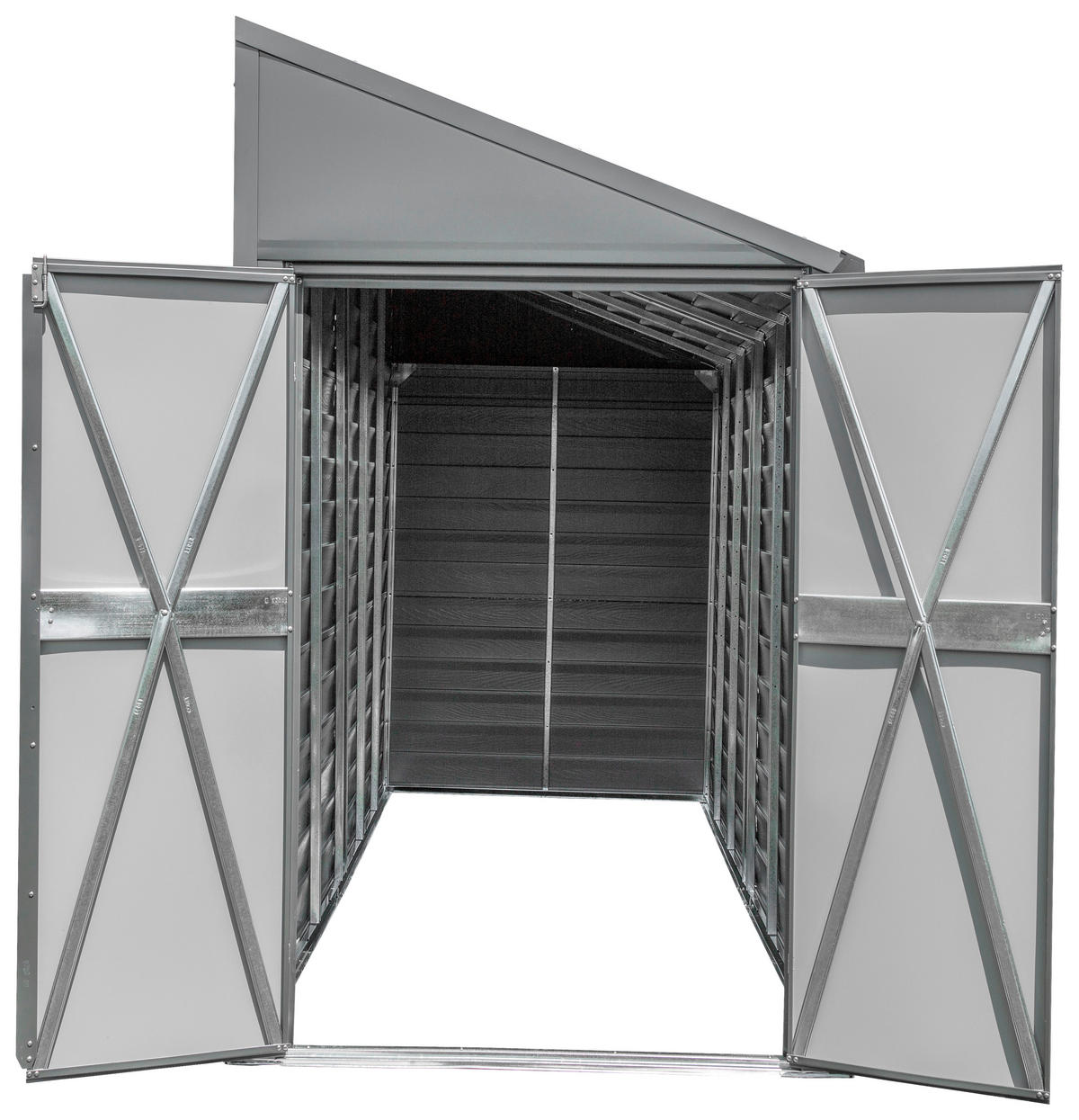 Spacemaker Anlehngerätehaus 4x10 grau B/H/T: ca. 295x208x124 cm 4x10 - grau (295,00/208,00/124,00cm) - Spacemaker