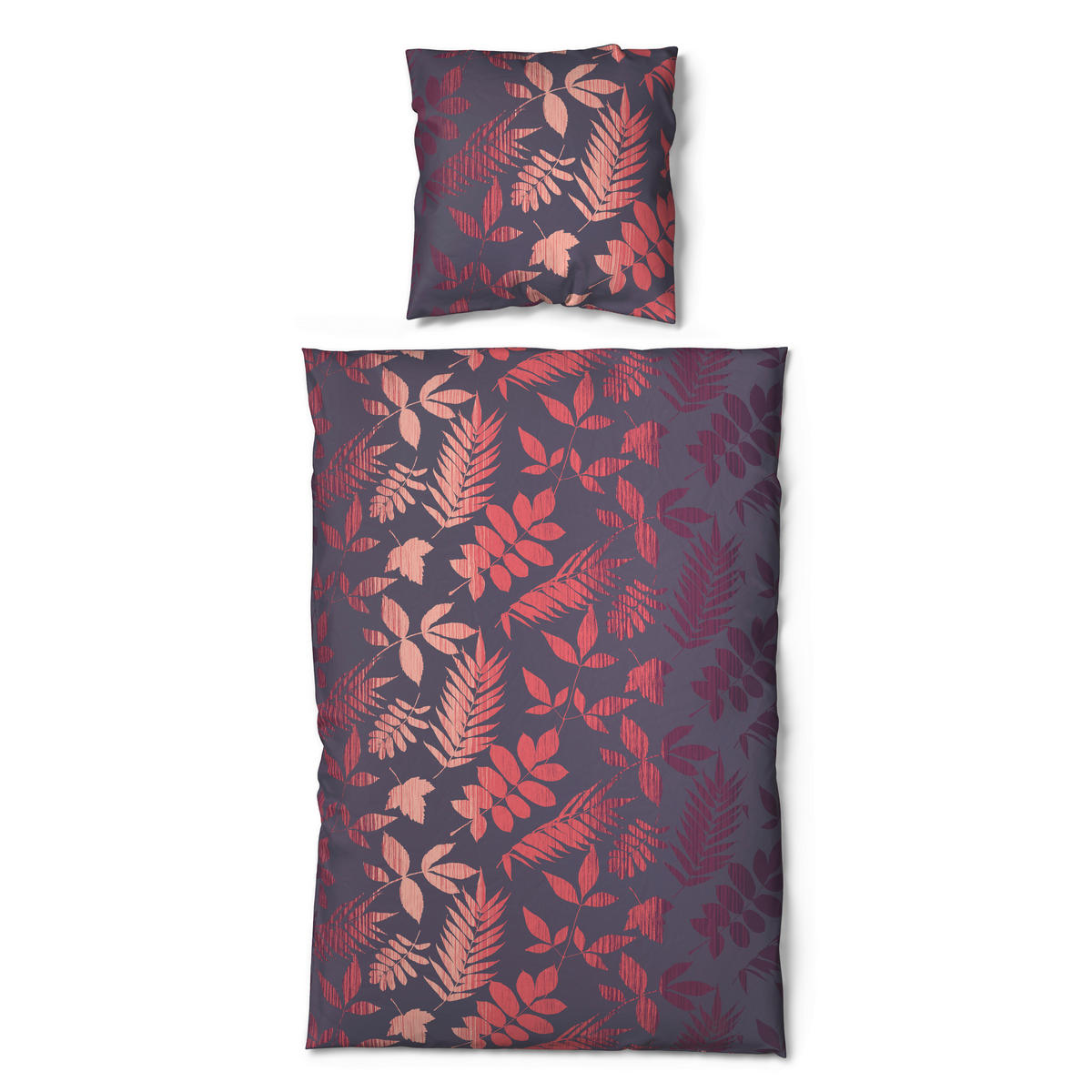Baumwoll Bettwäsche Cotton touch Bettwäsche_Cotton-Touch Laub - lila/bordeaux (135,00/200,00cm) - Sensation