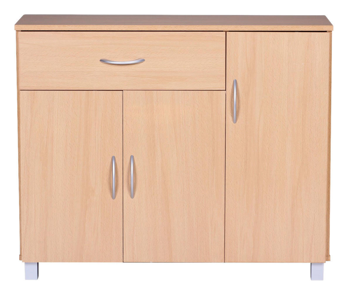 Sideboard buche Nachbildung silber B/H/T: ca. 90x75x30 cm Sideboard - buche/silber (90,00/75,00/30,00cm) - Wohnling