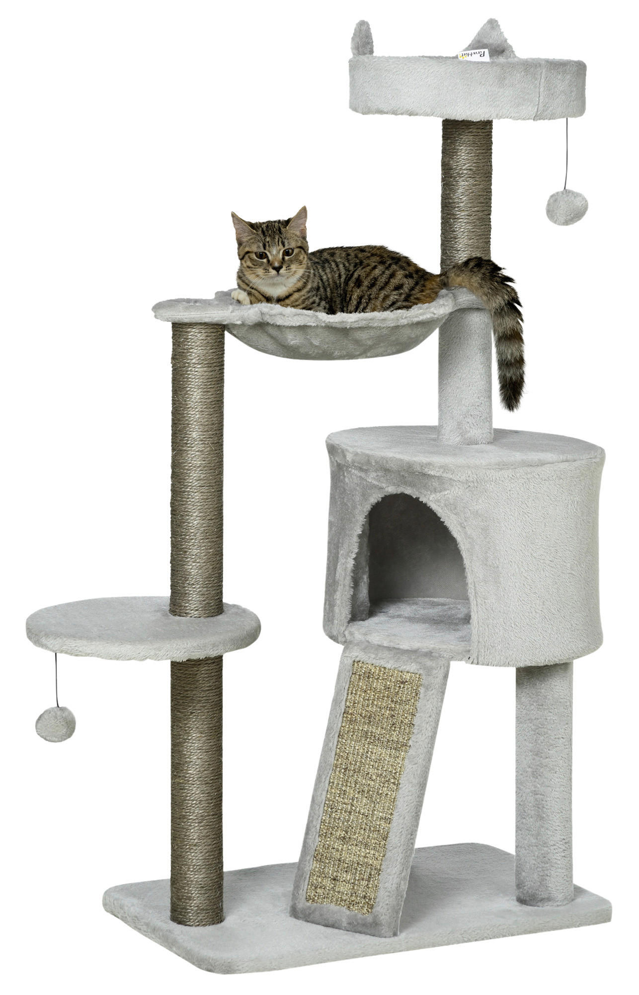 PawHut Kratzbaum hellgrau Polypropylen B/H/L: ca. 40x60x113 cm Kratzbaum - hellgrau (113,00/40,00/60,00cm) - PawHut