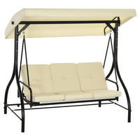Outsunny Hollywoodschaukel beige Stahl B/H/L: ca. 117x175x195 cm Hollywoodschaukel - beige (195,00/117,00/175,00cm) - Outsunny