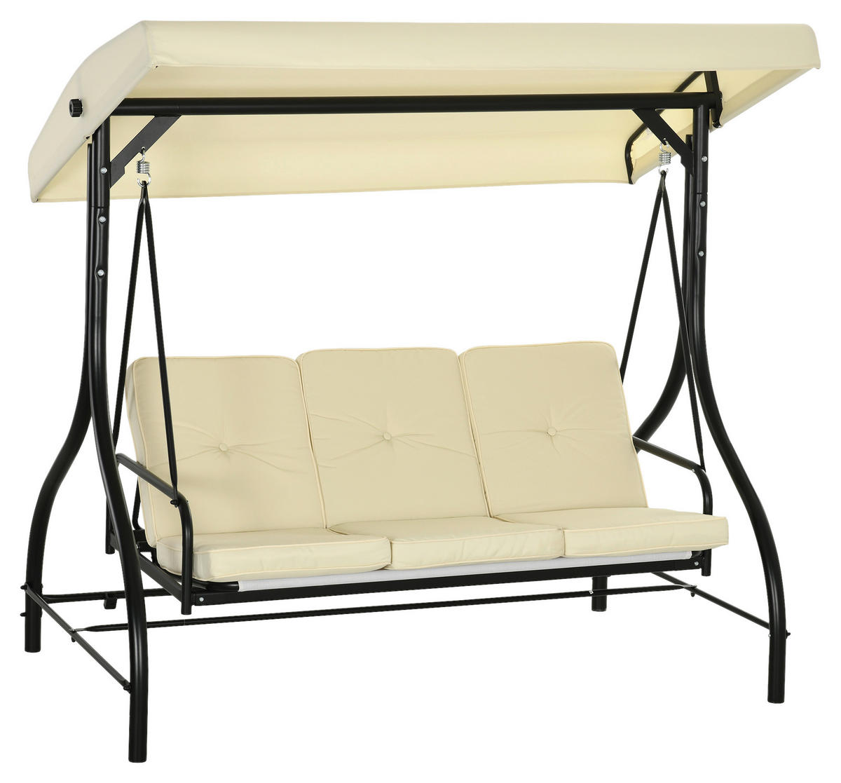 Outsunny Hollywoodschaukel beige Stahl B/H/L: ca. 117x175x195 cm Hollywoodschaukel - beige (195,00/117,00/175,00cm) - Outsunny