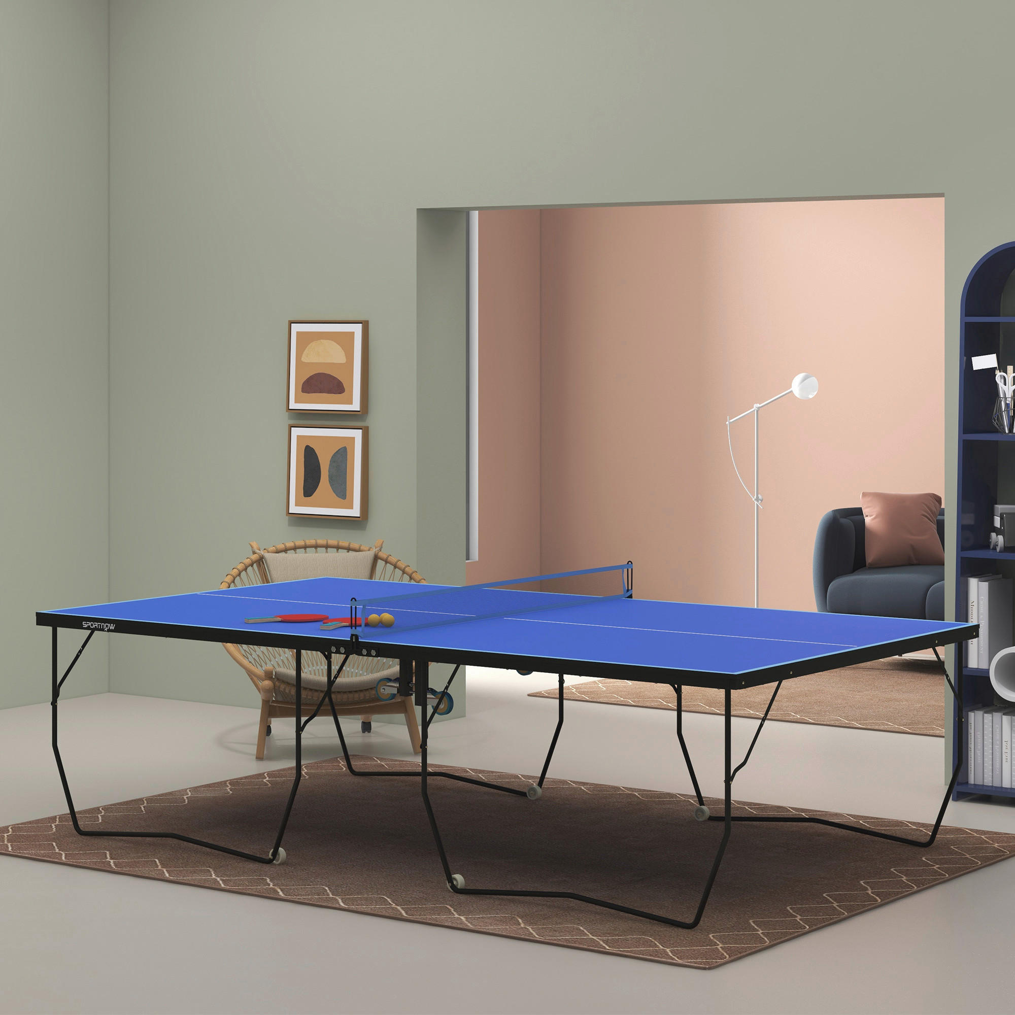 SPORTNOW Tischtennisplatte blau Stahl B/H/L: ca. 152,5x76x274 cm Tischtennisplatte - blau (274,00/152,50/76,00cm) - SPORTNOW