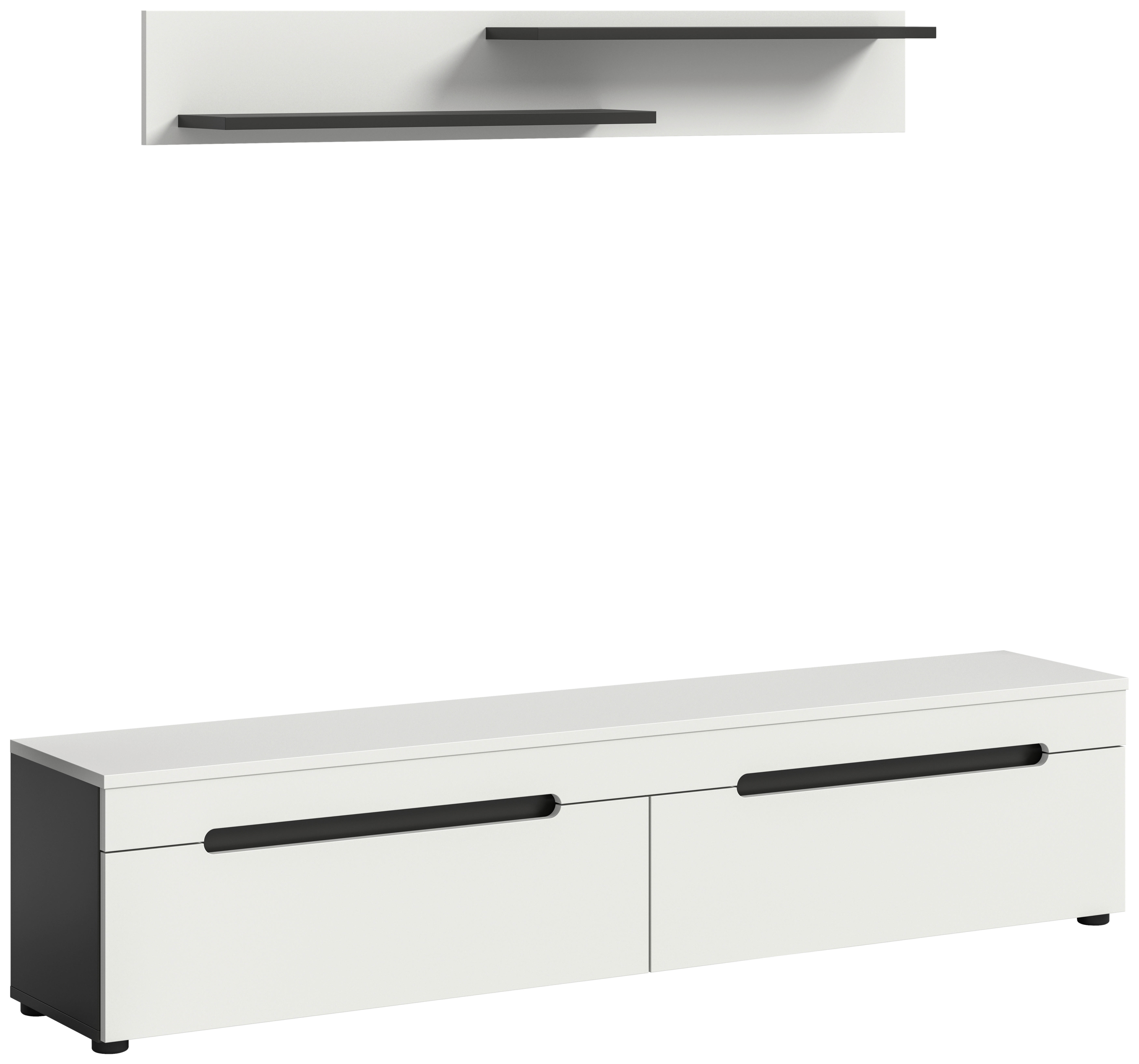 Lowboard Canu basaltgrau weiß B/H/T: ca. 170x38x33 cm Canu - weiß/basaltgrau (170,00/38,00/33,00cm) - xonox.home
