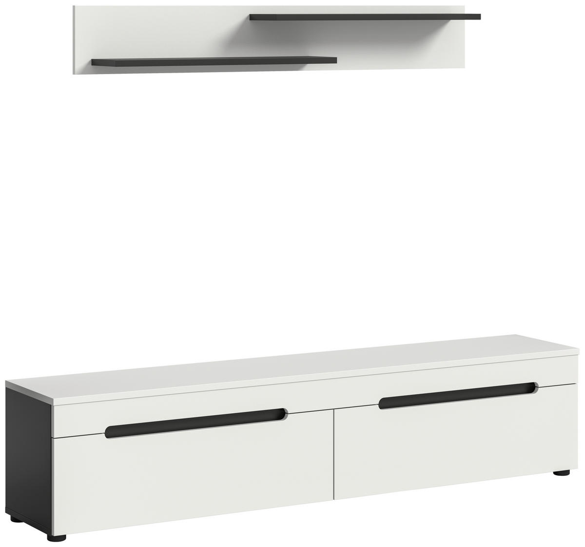 Lowboard Canu basaltgrau weiß B/H/T: ca. 170x38x33 cm Canu - weiß/basaltgrau (170,00/38,00/33,00cm) - xonox.home