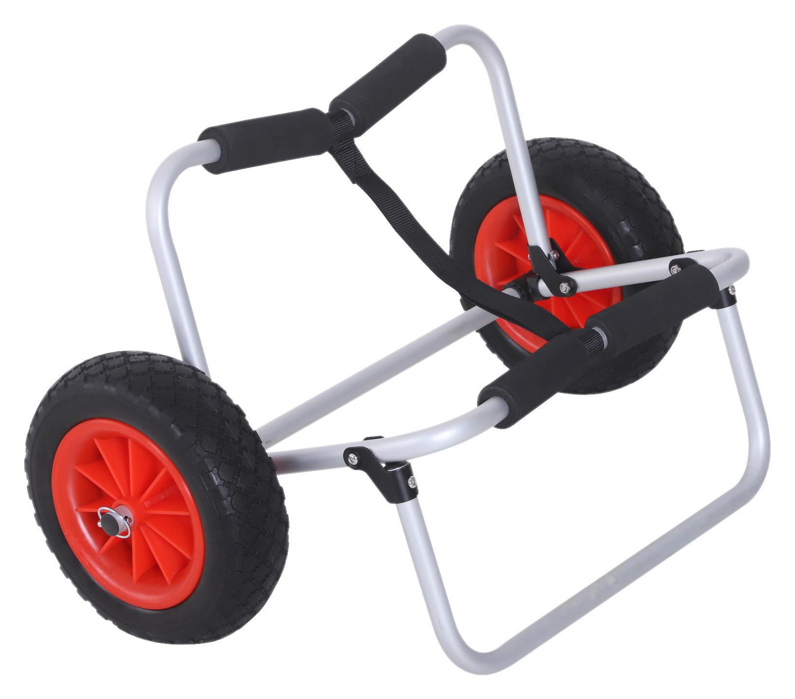 HOMCOM Kanuwagen silber Aluminium Kanuwagen gepolstert - rot/schwarz - HOMCOM