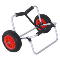 HOMCOM Kanuwagen silber Aluminium Kanuwagen gepolstert - rot/schwarz - HOMCOM