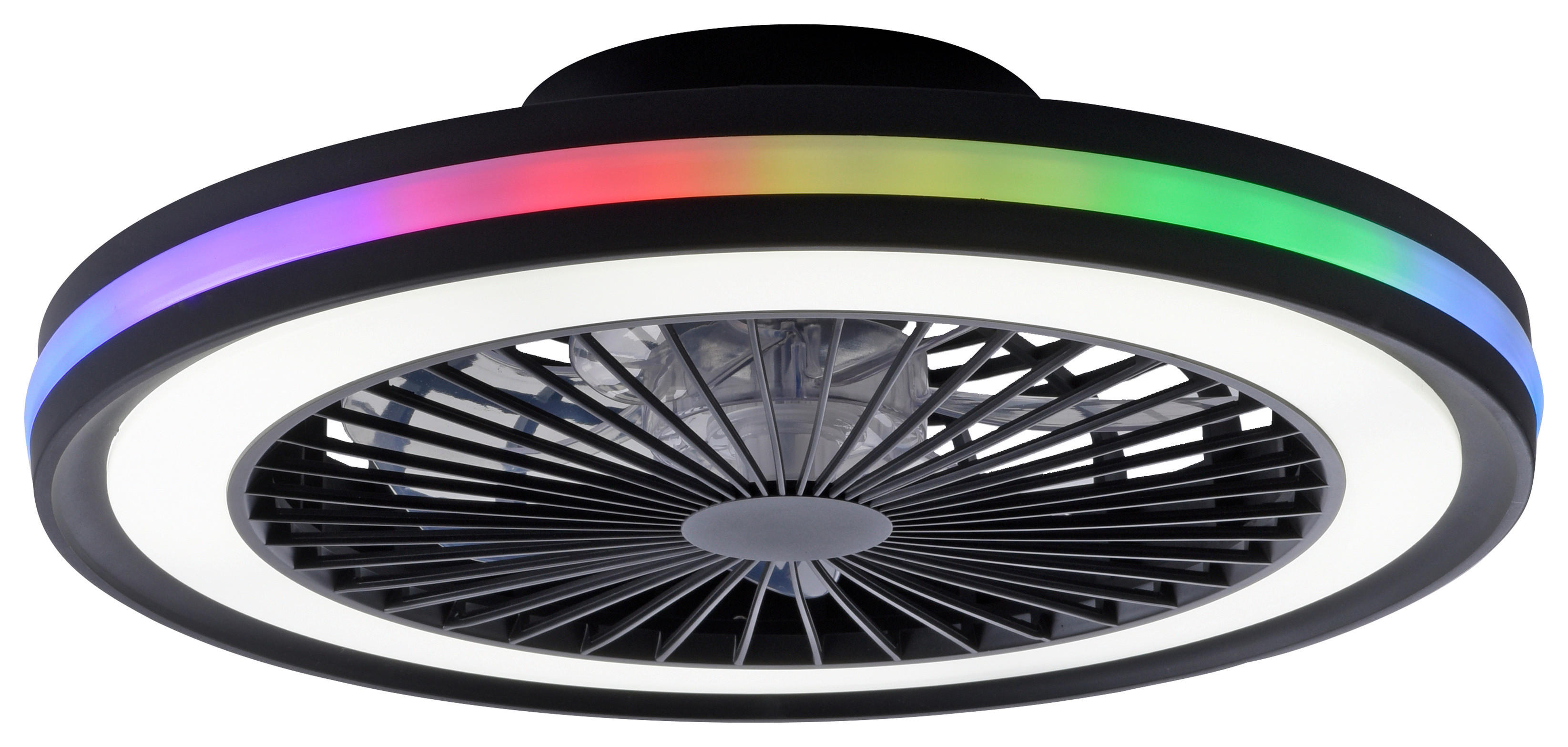 Just Light LED-Deckenventilator schwarz B/H/L: ca. 45,5x14x45,5 cm max. 36 W LED-Deckenventilator_Brandon - schwarz (45,50/45,50/14,00cm) - Just Light