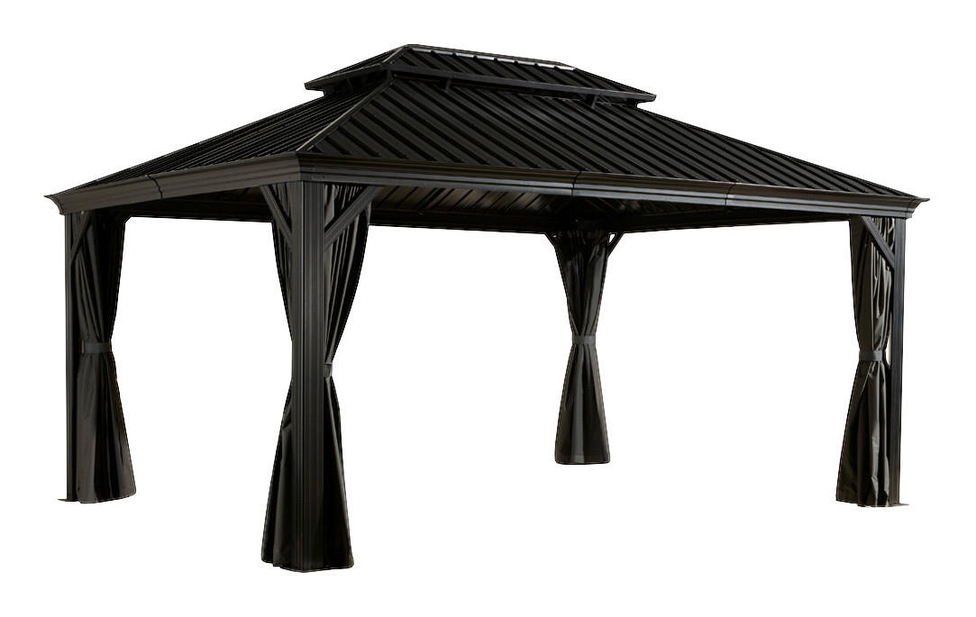 Sojag Pavillon-Vorhang-Set Mykonos/Messina dunkelgrau Polyester Mykonos/Messina - dunkelgrau - Sojag