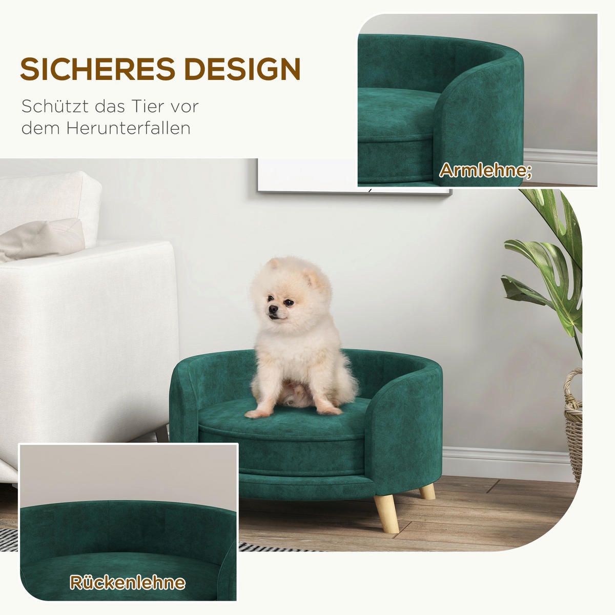 PawHut Hunde-Zubehör grün Polypropylen B/H/L: ca. 68x68x35 cm Hundebett - grün (35,00/68,00/68,00cm) - PawHut