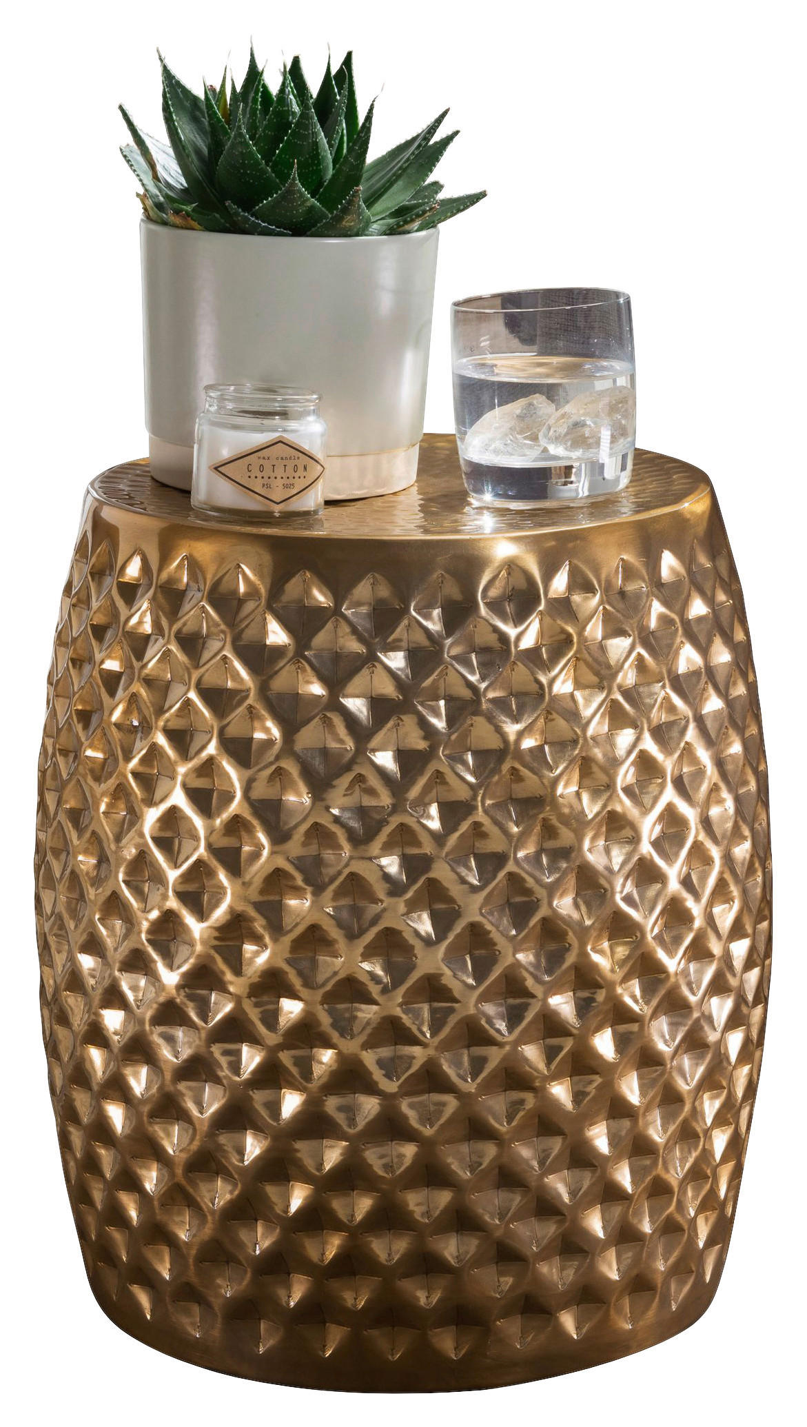 Beistelltisch gold Aluminium B/H/T: ca. 32x42x32 cm Beistelltisch - gold (32,00/42,00/32,00cm) - Wohnling