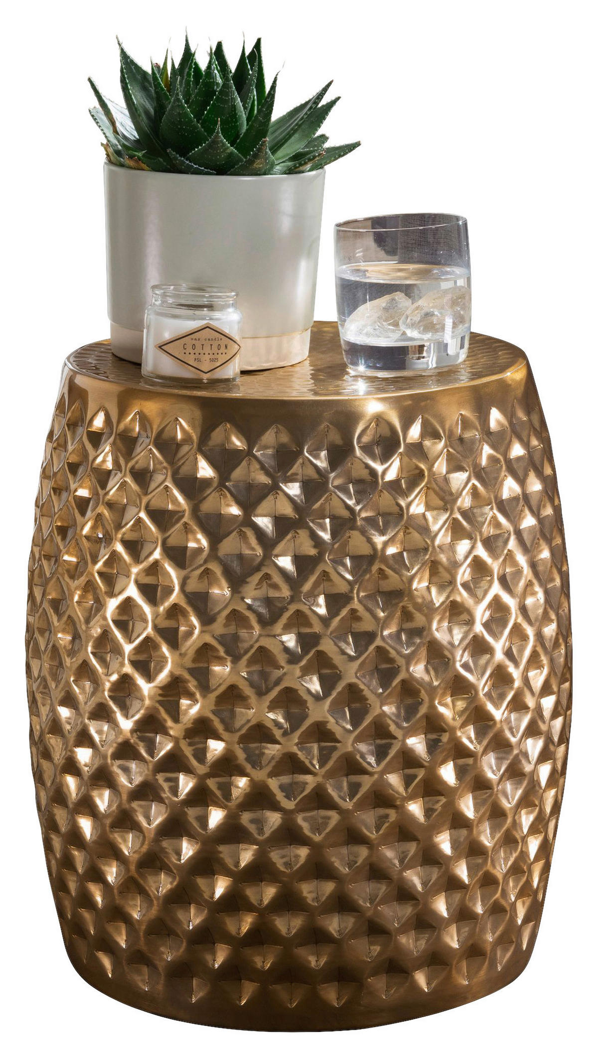 Beistelltisch gold Aluminium B/H/T: ca. 32x42x32 cm Beistelltisch - gold (32,00/42,00/32,00cm) - Wohnling