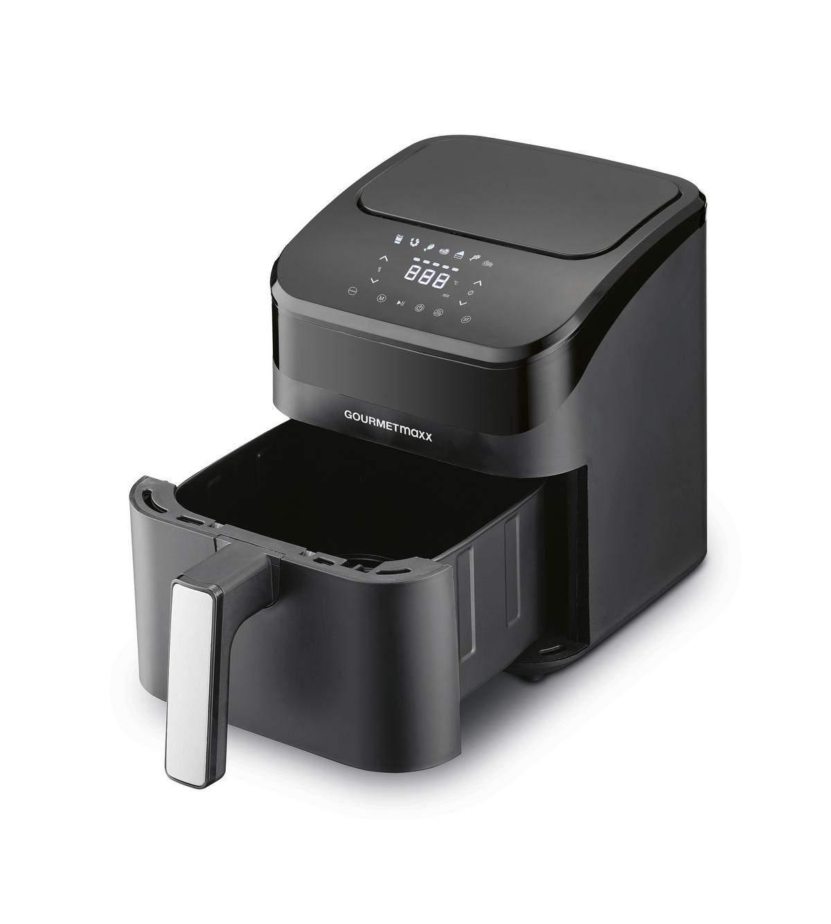 GOURMETmaxx Heißluftfritteuse schwarz Metall B/H/L: ca. 24x28,6x34,9 cm ca. 4 l Heißluftfritteuse 15021 - schwarz (34,90/24,00/28,60cm) - GOURMETmaxx