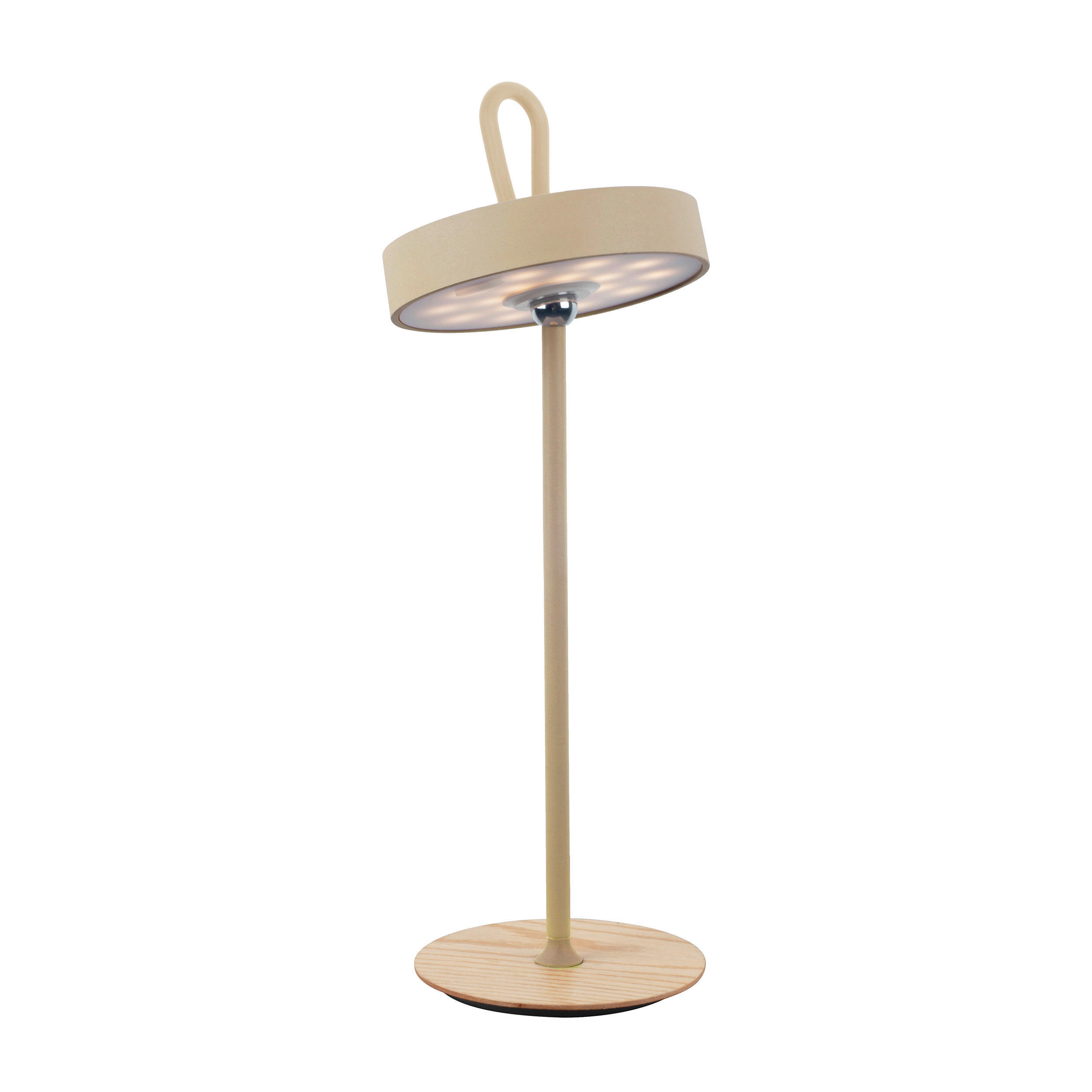 Näve Leuchten LED-Tischleuchte beige Holz Metall Kunststoff B/H/T/D: ca. 13x36x13x13 cm ELLI - beige (13,00/36,00/13,00cm) - Näve Leuchten
